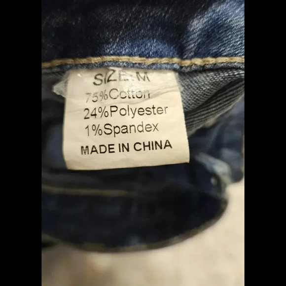 Women Medium Blue Button Fly Skinny Jeans Front Pocket Stretch Women's Sz M - Picture 6 of 10